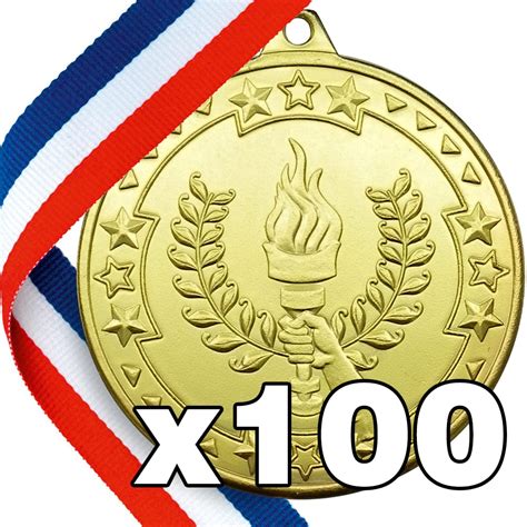 Buy 100 X Sports Day Torch Metal Medals On Ribbons Online At Desertcart Uae