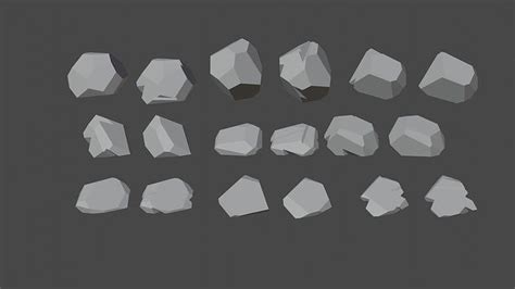 Stylized Rocks 18 Pack Free Vr Ar Low Poly 3d Model Cgtrader