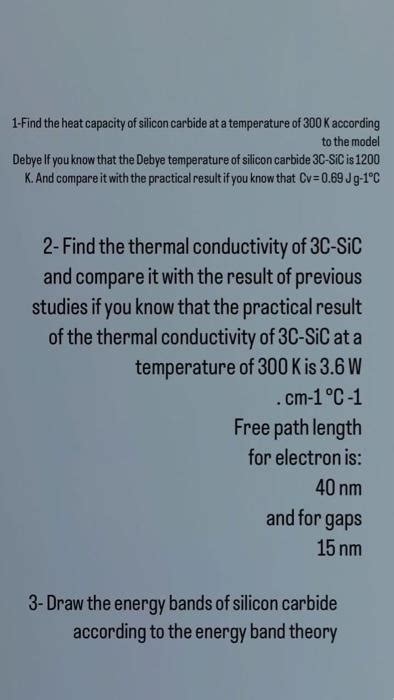 Solved Find The Heat Capacity Of Silicon Carbide At A Chegg