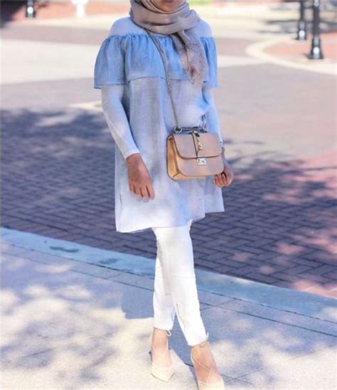 How To Style The White Jeans With Hijab Just Trendy Girls