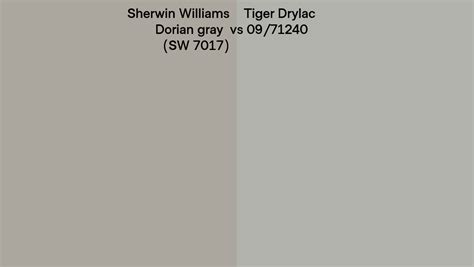 Sherwin Williams Dorian Gray SW 7017 Vs Tiger Drylac 09 71240 Side By
