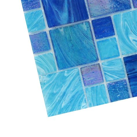 Aquatic Ocean Blue French Pattern Glass Tile In 2021 Pattern Glass