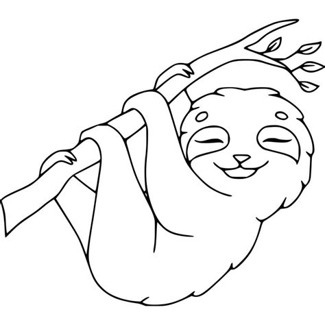 Animated Sloth Coloring Pages