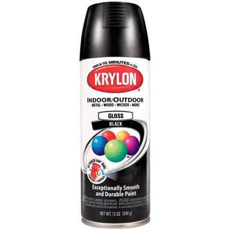 Krylon Colormaster Paint And Primer Spray Paint 12 Oz Glossy Black