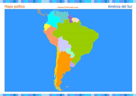 Mapa De América Del Sur Para Completar Tarjetas De Mapas