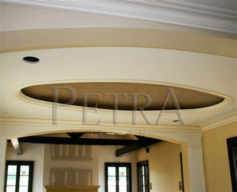 Beautiful ceiling dome flanked by corbels is the main feature of the ceiling design. Oval ceiling Dome, ceiling design,interior design ...