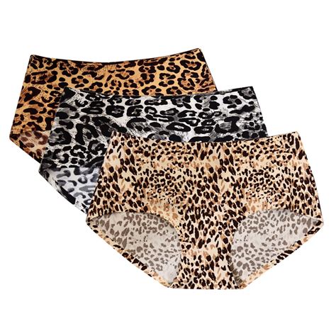 Women Panties Sexy Leopard Print Seamless Briefs Low Rise Underpants