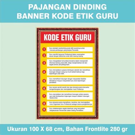 (template laporan pbd mbk masalah pembelajaran tahap 1 tahun 2019). Jual PAPAN KODE ETIK GURU INDONESIA / PAJANGAN KELAS ...