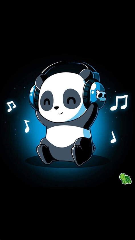 Chibi Cute Panda Listening Music Wallpaper Download Mobcup