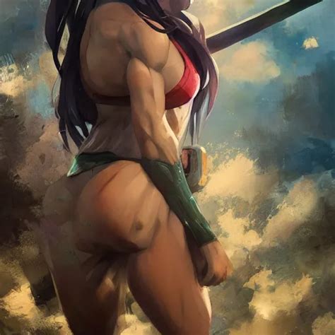 Anime Girl With Muscles Highly Detailed Muscular Stable Diffusion