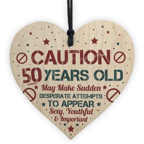 Funny 50th gifts for her. 50 Birthday Decorations Heart Funny 50th Birthday Present Gift