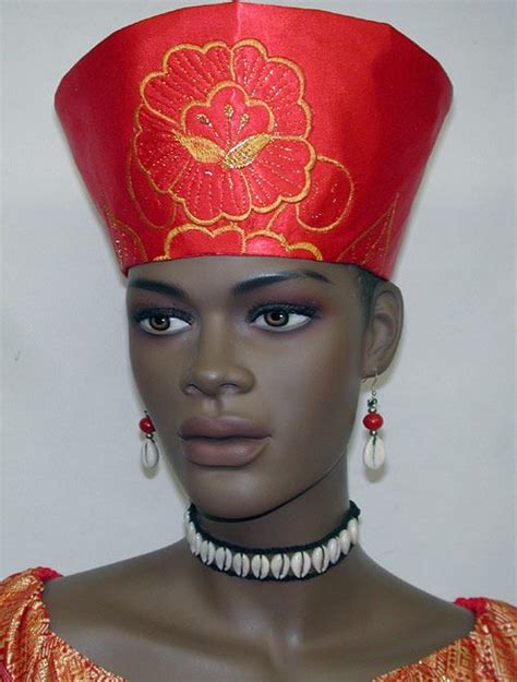 Red Satin Ladies Crown African Hats Hats For Women African Head Dress