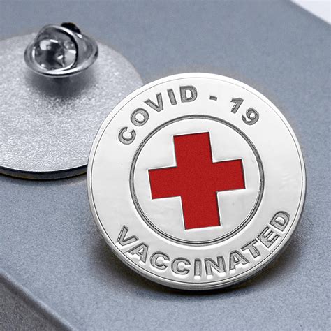 Sterling Silver Covid 19 Vaccination Enamel Pin Pg102382