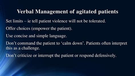 Managing The Aggressive Patient In The Er Ppt Download