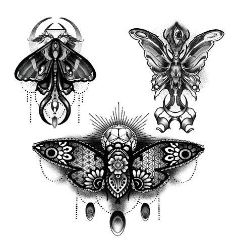 Blackwork Moth Tattoo Designs Moth Tattoo Design Moth Tattoo