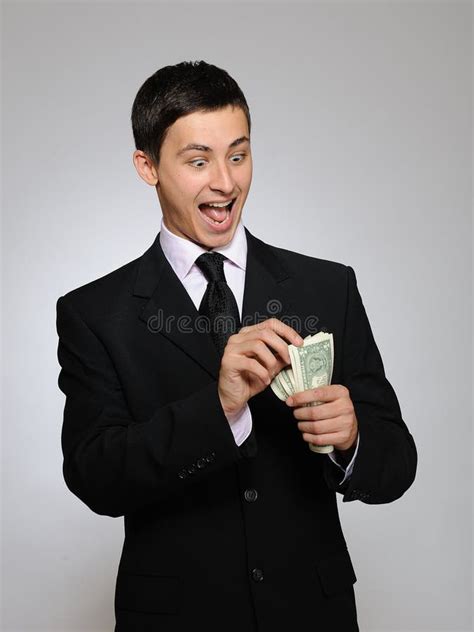 Young Handsome Business Man Counting Money Stock Photo Image Of Fresh