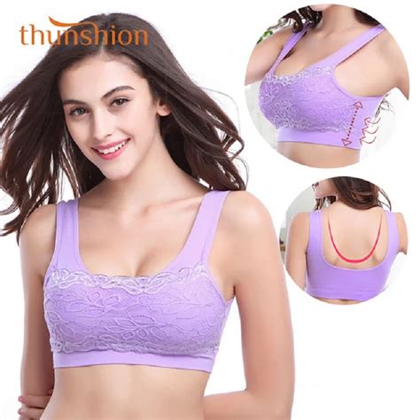 Thunshion Womens Lace Sports Bra Breathable Widened Shoulder Straps Impact Sport Bra For Running