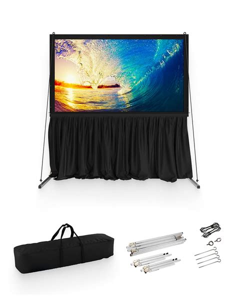 80 Inch Projector Screen With Stand Or Wall Mount 2 In 1 Indoor