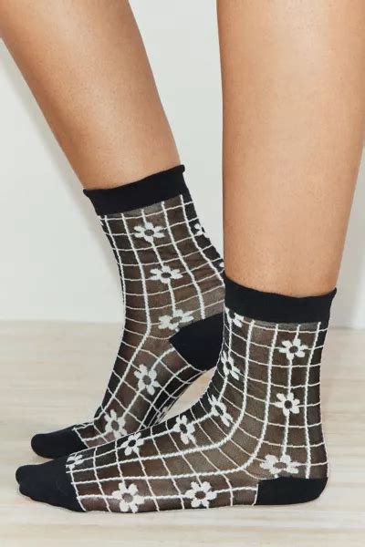 Hansel From Basel Blossom Sheer Crew Sock Urban Outfitters