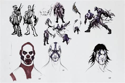 Early Concept Art Of Kratos Godofwar