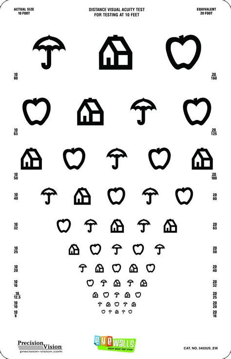 Galleon Kids Peel And Stick 11 X17 Eye Test Chart Eyewalls