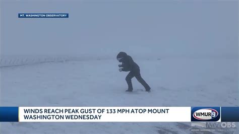 Winds Reach Peak Gust Of 133 Mph Atop Mount Washington On Wednesday
