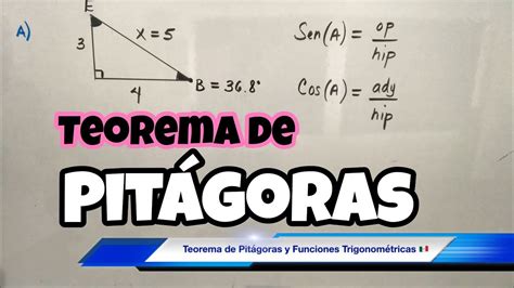 Teorema De PitÁgoras Ejercicio De Hipotenusa Youtube
