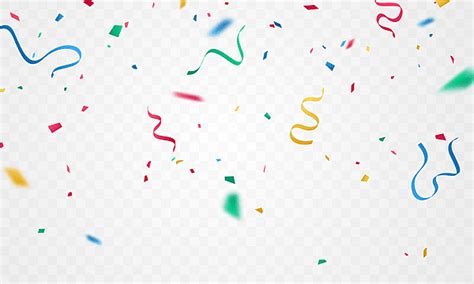 Colorful Confetti And Ribbon Celebration Backdrop Template Flying Party