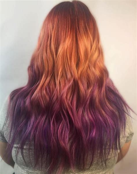 Awe Inspiring Red Hair With Purple Tips  Hairstyles