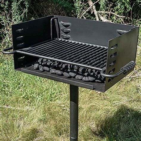 Titan Single Post Jumbo Park Style Grill Charcoal Outdoor Heavy Cooking