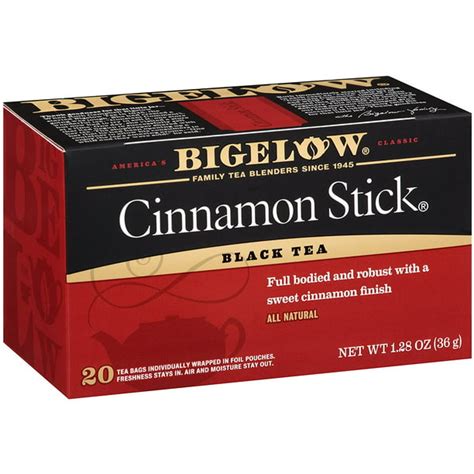 bigelow cinnamon stick black tea bags 20 count boxes pack of 6 120 tea bags total