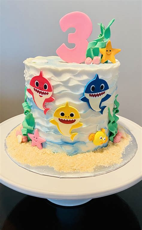 Baby Shark Cake Shark Birthday Cakes Boy Birthday Cake 3rd Birthday