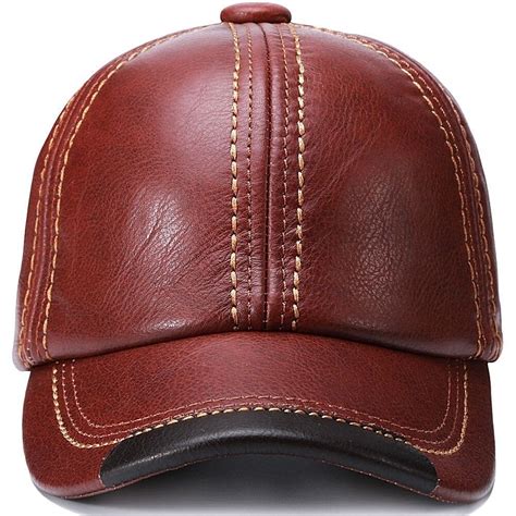 Fashion Durable Genuine Leather Baseball Cap Leather Hats For Men Ebay
