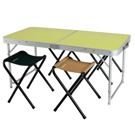 Blau, grau, gelb • abmessungen: Campingtisch Klapptisch + Hocker für 4 Personen QUECHUA ...