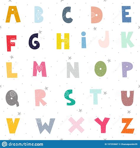 Seamless Pattern Abc Cute Alphabet For Publication Stock Vector