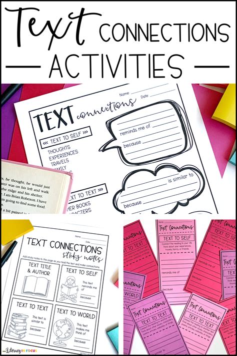 Text Connections Activities | Text to text connections, Text connections anchor chart, Text 