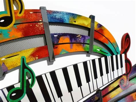 Music Wall Art Unique Colorful Abstract Music Notes And Piano Etsy