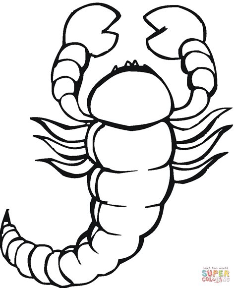 Printable zentangle scorpio coloring page for adult. Scorpion 8 coloring page | Free Printable Coloring Pages