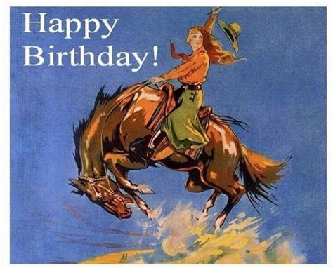 Happy Birthday Horse Posters Cowgirl Art Western Posters