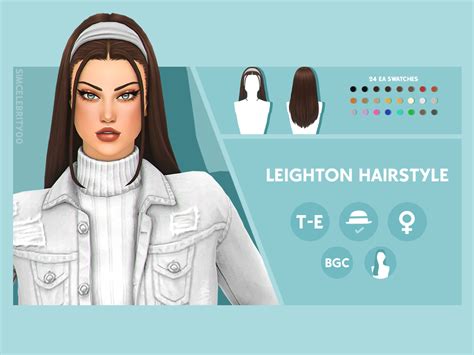 Leighton Hairstyle Headband Overlay Simcelebrity00 On Patreon The