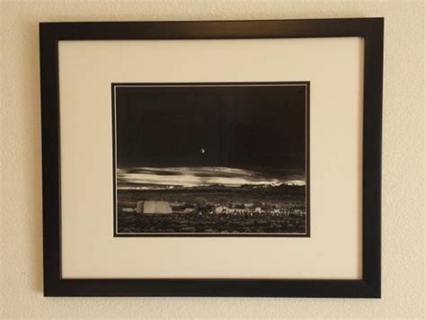 Framed Ansel Adams Moon Over Hernandez New Mexico 1941 Black And White