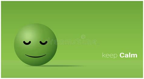 Emotional Background With Calm Green Face Emoji Vector Stock Vector Illustration Of Concept