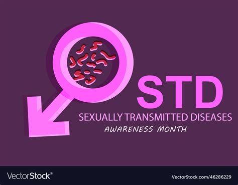 april is sexually transmitted diseases awareness vector image