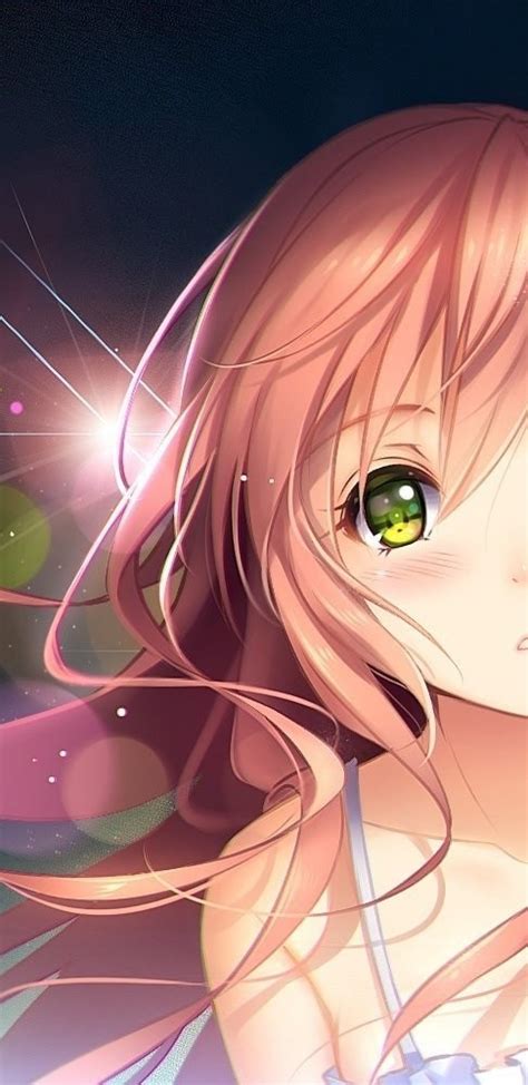 Download 1440x2960 Anime Girl Pink Hair Bicolored Eyes