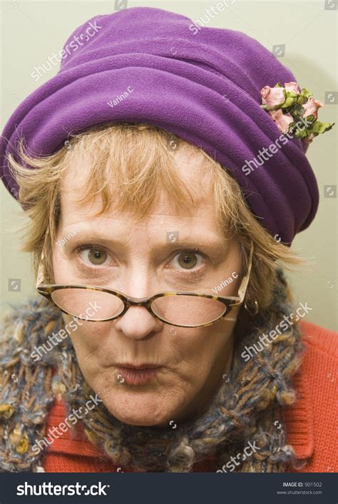 Beautiful Older Woman Fun Expression Wearing写真素材901502 Shutterstock