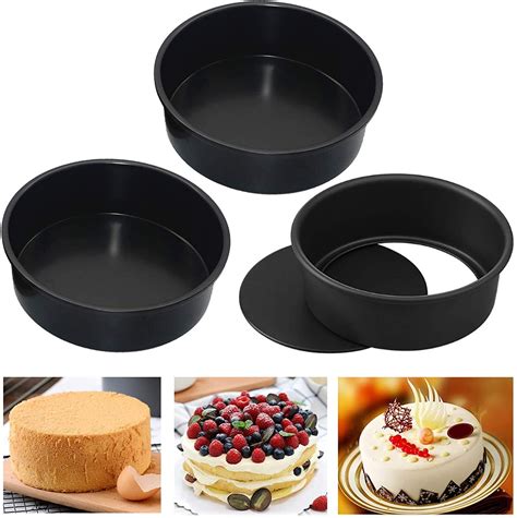 H In 6 Inch Round Cake Pan Removable Bottom Cheesecake Pans Carbon
