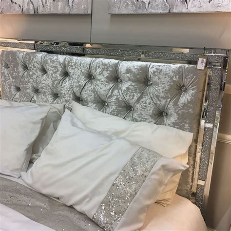 Diamond Glitz Mirrored King Size Bed All Home Living