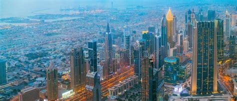 Dubai Uae United Arab Emirates May 25 2021 Aerial View Of Evening