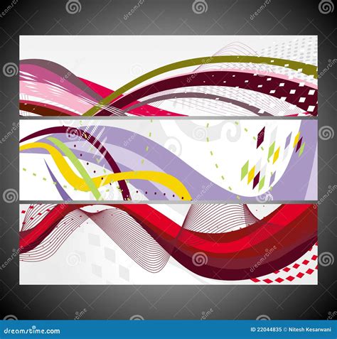 Abstract Wave Banners Multi Colored Stock Vector Illustration Of