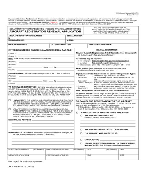 2024 Aircraft Registration Application Form Fillable Printable Pdf